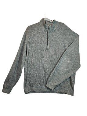 Cutter & Buck sweater mens XL 1/4 Zip tight knit logo Career Office Dad Hipster
